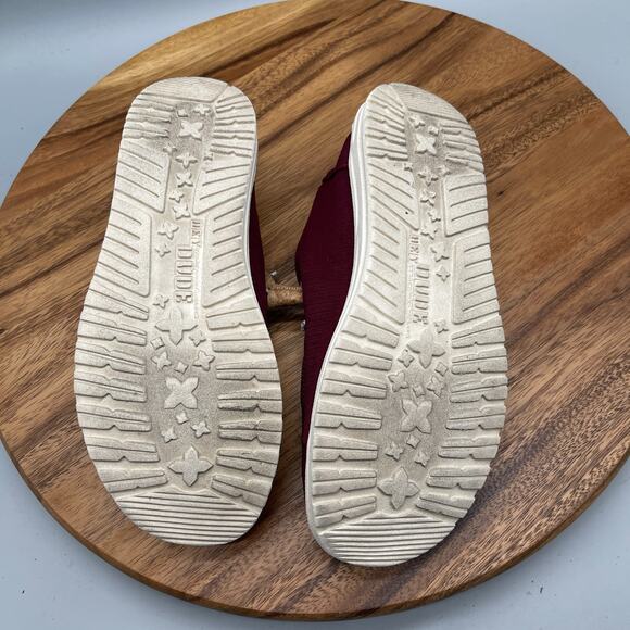 Hey Dude Wendy Shoes Womens Size 9 Red Merlot Casual Comfort Loafer Walking - Picture 7 of 8